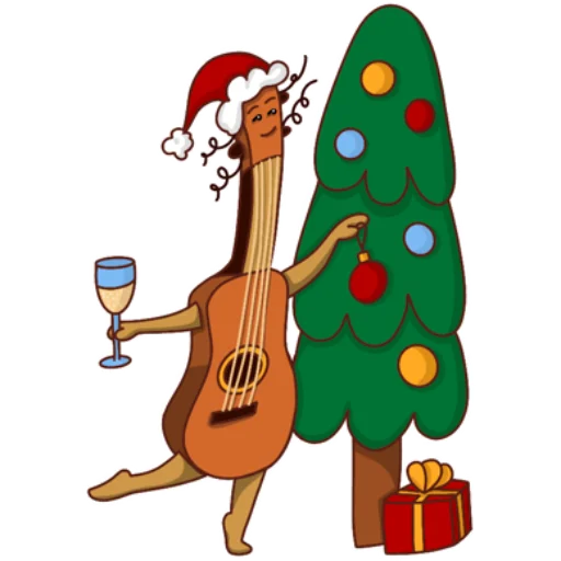 🎄 Стикер «Укулель» для Telegram