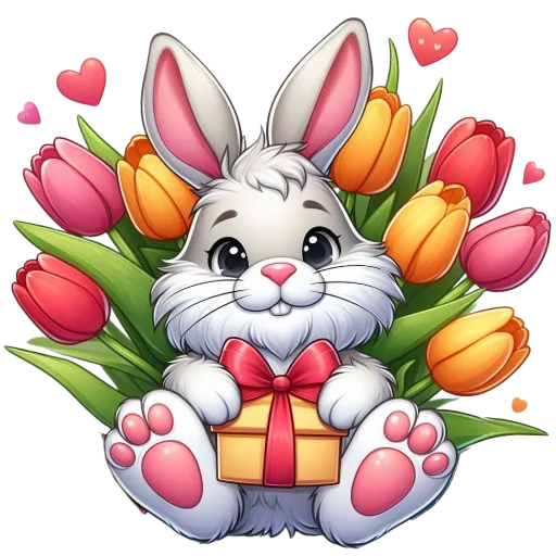 🐰 Стикер «8 марта» для Telegram