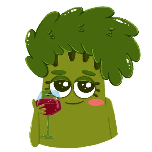 🍷 Стикер «Малышка Брокколи 2» для Telegram
