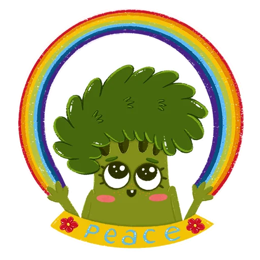 🌈 Стикер «Малышка Брокколи 2» для Telegram