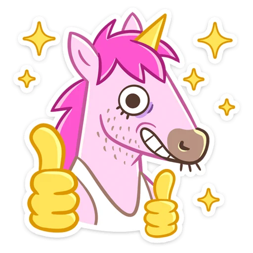 Стикерпак Единорог Борис для Telegram