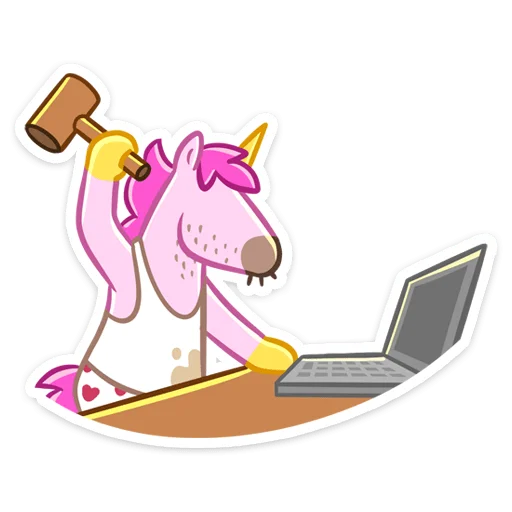 😠 Стикер «Единорог Борис» для Telegram