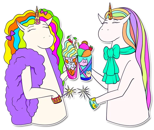 🤗 Стикер «unicorn_kravez» для Telegram
