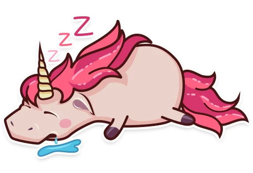 😴 Стикер «Stella the Unicorn» для Telegram