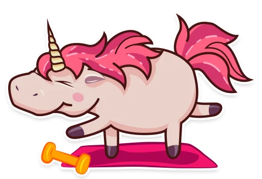 💪 Стикер «Stella the Unicorn» для Telegram