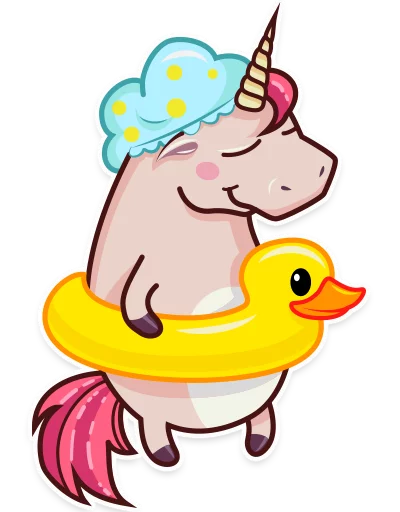 🛀 Стикер «Stella the Unicorn» для Telegram