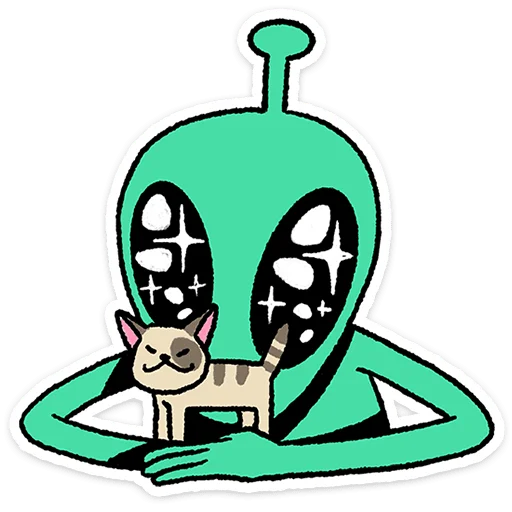🐈 Стикер «Неопознанные Летающие Обаяшки» для Telegram