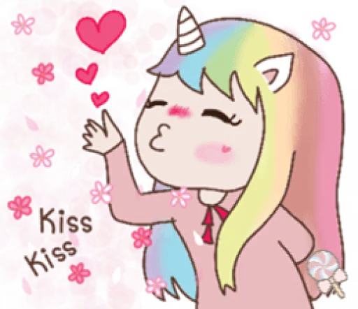 🦄 Стикер «Uni girl in love» для Telegram