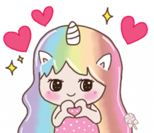 Стикерпак Uni girl in love для Telegram