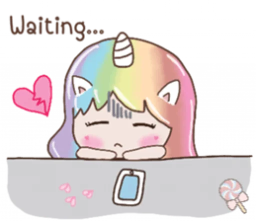🦄 Стикер «Uni girl in love» для Telegram