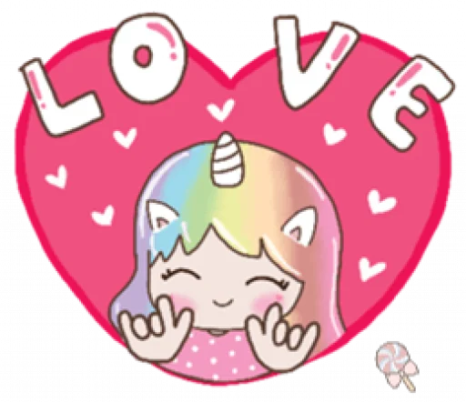 🦄 Стикер «Uni girl in love» для Telegram