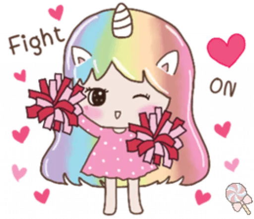 🦄 Стикер «Uni girl in love» для Telegram