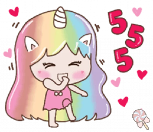 🦄 Стикер «Uni girl in love» для Telegram
