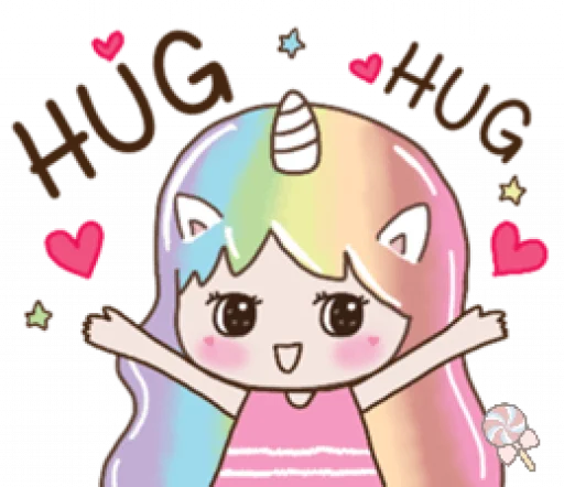 🦄 Стикер «Uni girl in love» для Telegram
