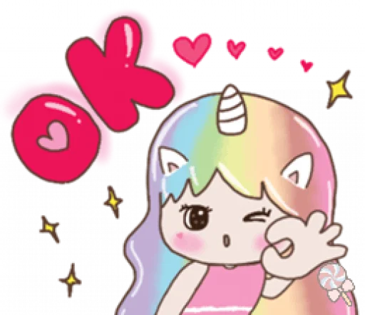 🦄 Стикер «Uni girl in love» для Telegram