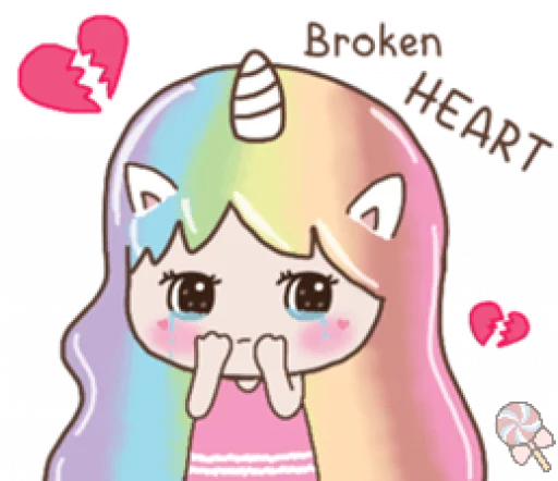🦄 Стикер «Uni girl in love» для Telegram