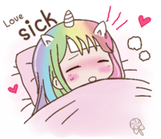🦄 Стикер «Uni girl in love» для Telegram
