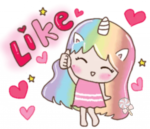 🦄 Стикер «Uni girl in love» для Telegram