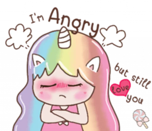 🦄 Стикер «Uni girl in love» для Telegram