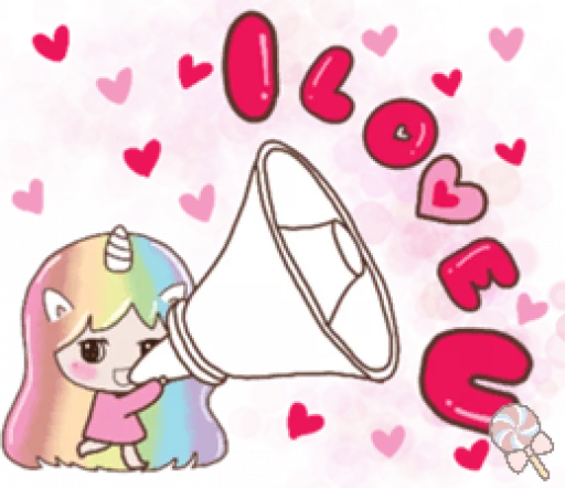 🦄 Стикер «Uni girl in love» для Telegram
