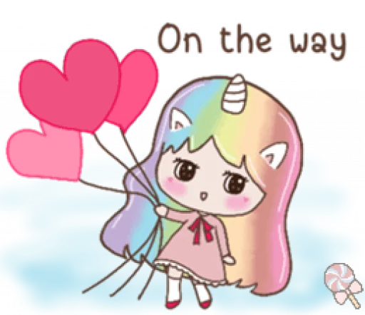 🦄 Стикер «Uni girl in love» для Telegram