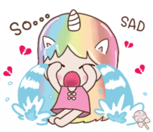 🦄 Стикер «Uni girl in love» для Telegram