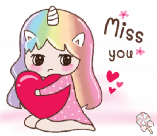 🦄 Стикер «Uni girl in love» для Telegram