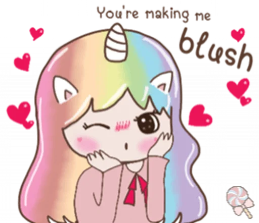 🦄 Стикер «Uni girl in love» для Telegram