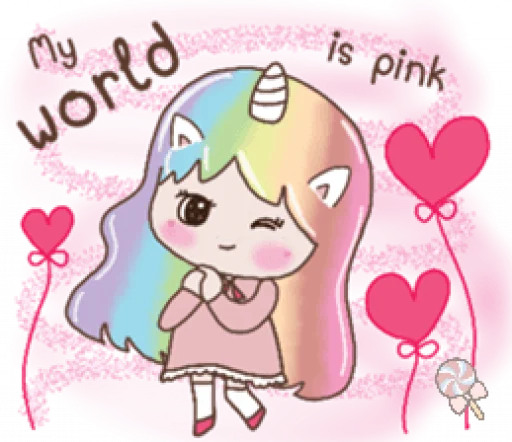 🦄 Стикер «Uni girl in love» для Telegram