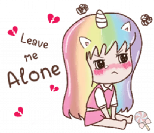 🦄 Стикер «Uni girl in love» для Telegram