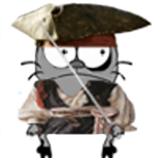 🏴‍☠️ Стикер «Упячка котэ с попкорном» для Telegram
