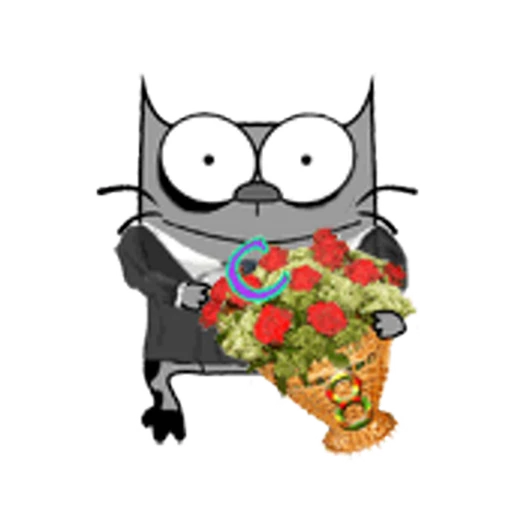 🌹 Стикер «Упячка котэ с попкорном» для Telegram