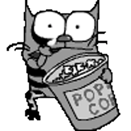 😢 Стикер «Упячка котэ с попкорном» для Telegram