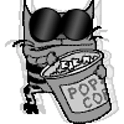 😎 Стикер «Упячка котэ с попкорном» для Telegram
