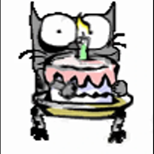 🎂 Стикер «Упячка котэ с попкорном» для Telegram