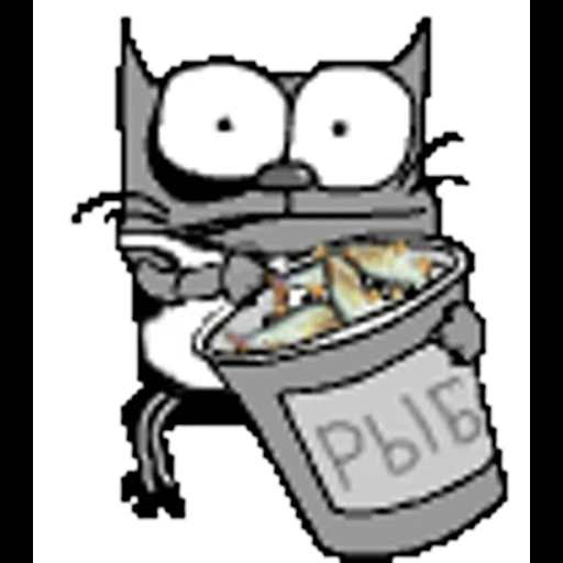 🐟 Стикер «Упячка котэ с попкорном» для Telegram