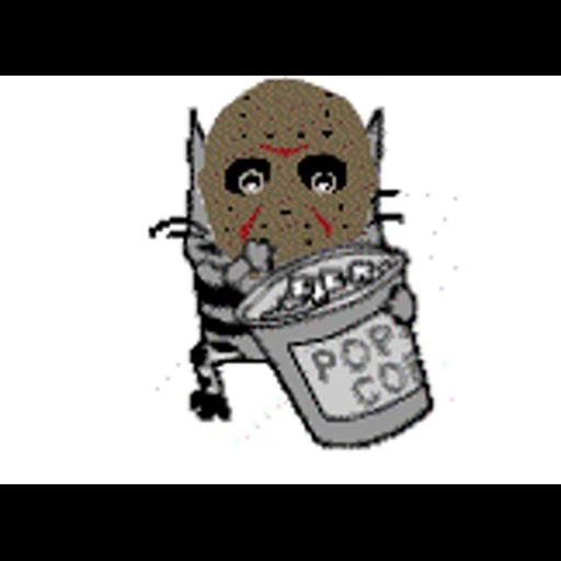 👺 Стикер «Упячка котэ с попкорном v2» для Telegram