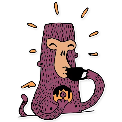 🍩 Стикер «Городская обезьяна» для Telegram