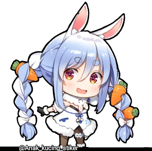 😍 Стикер «Usada Pekora (Chibi)» для Telegram