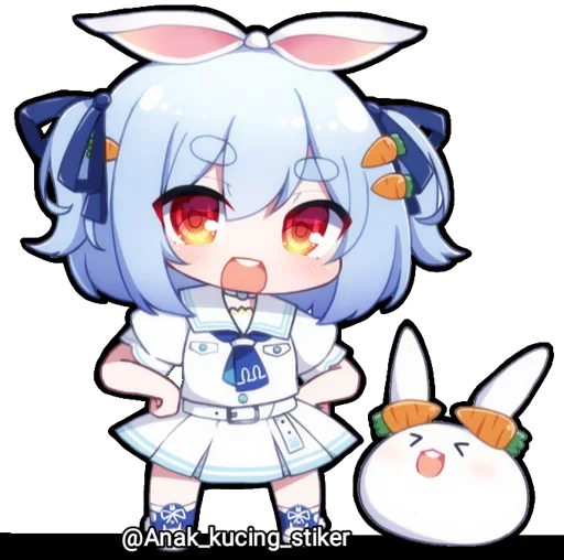 😍 Стикер «Usada Pekora (Chibi)» для Telegram