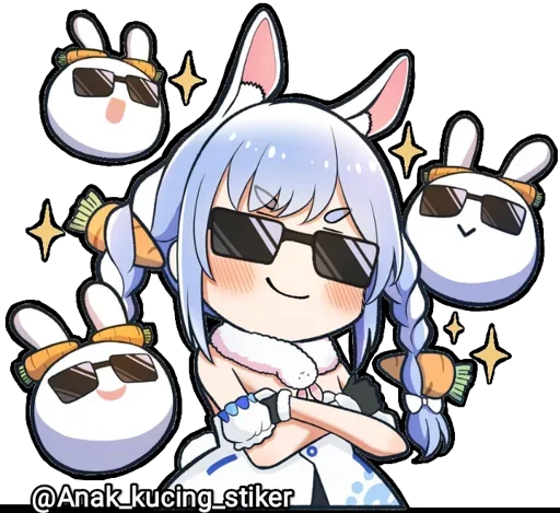 🐇 Стикер «Usada Pekora (Chibi)» для Telegram