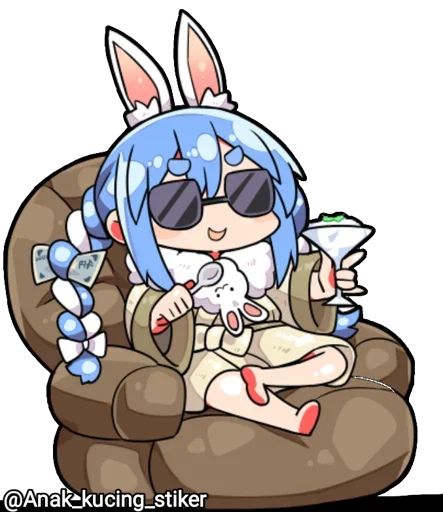 😍 Стикер «Usada Pekora (Chibi)» для Telegram