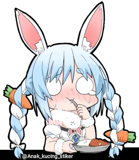 😍 Стикер «Usada Pekora (Chibi)» для Telegram