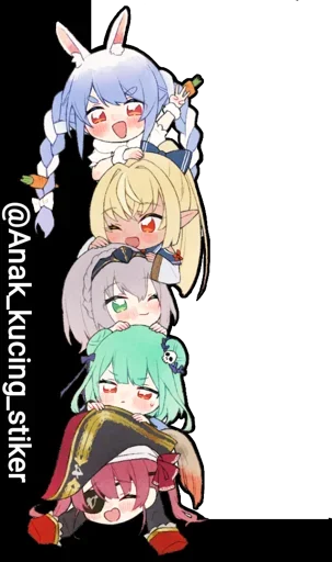 😍 Стикер «Usada Pekora (Chibi)» для Telegram
