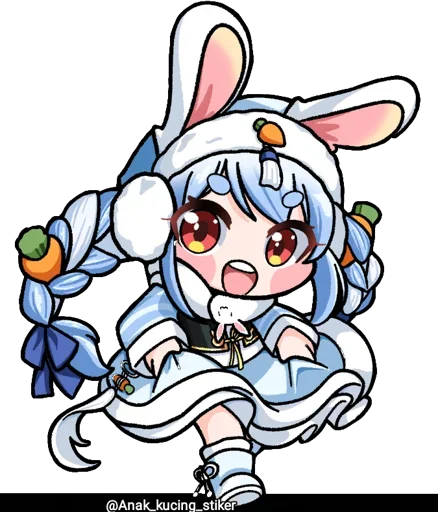 😍 Стикер «Usada Pekora (Chibi)» для Telegram