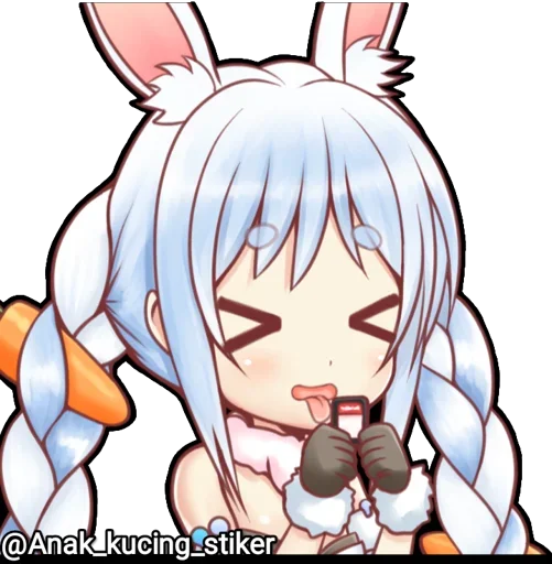 😍 Стикер «Usada Pekora (Chibi)» для Telegram