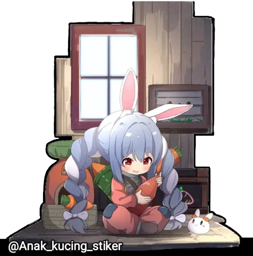 😍 Стикер «Usada Pekora (Chibi)» для Telegram