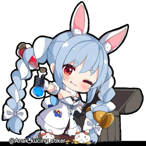 😍 Стикер «Usada Pekora (Chibi)» для Telegram