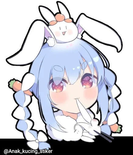 😍 Стикер «Usada Pekora (Chibi)» для Telegram