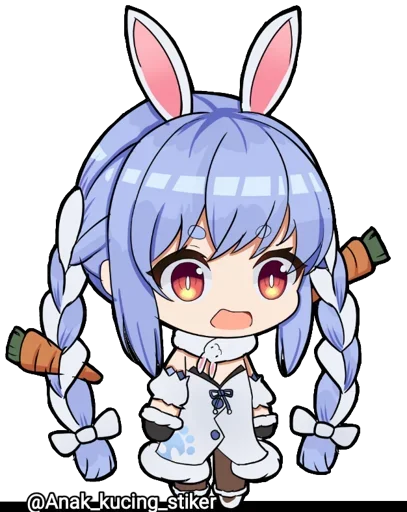 🐇 Стикер «Usada Pekora (Chibi)» для Telegram